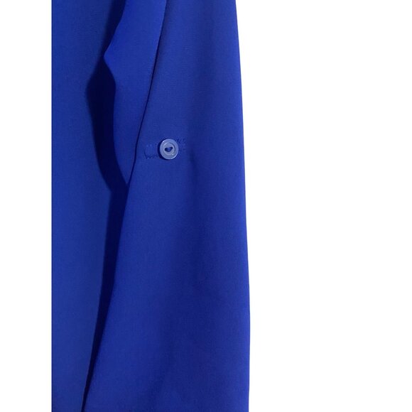 Cato Women’s Long Line Blouse M Blue Pullover Tunic Top Office Lagenlook Vibrant - Picture 12 of 13